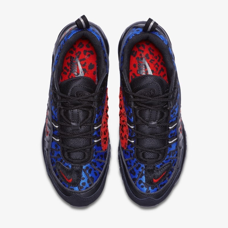 Air max 98 premium black leopard habanero red/racer blue sale